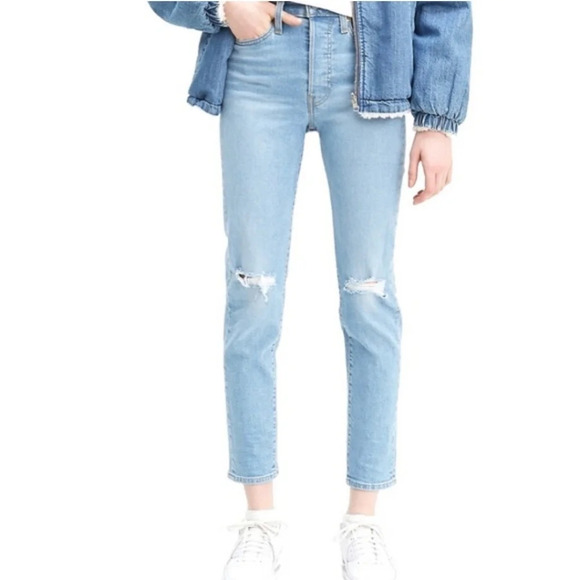 Levi's Wedgie Skinny Jeans in Arctic Freeze High Rise Button Fly Ankle 30 (10) - Picture 1 of 16